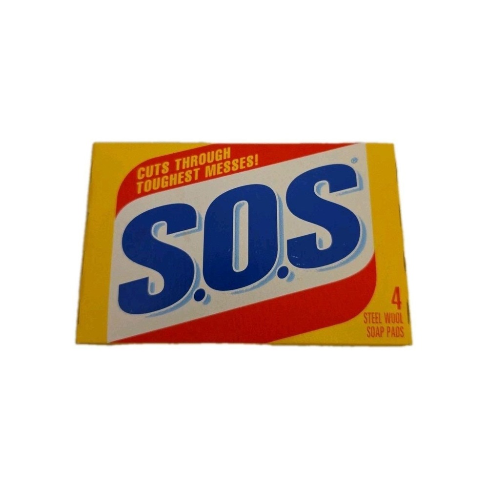 Vintage SOS Pads Steel Wool Soap Pads 4 ct Dated 1995